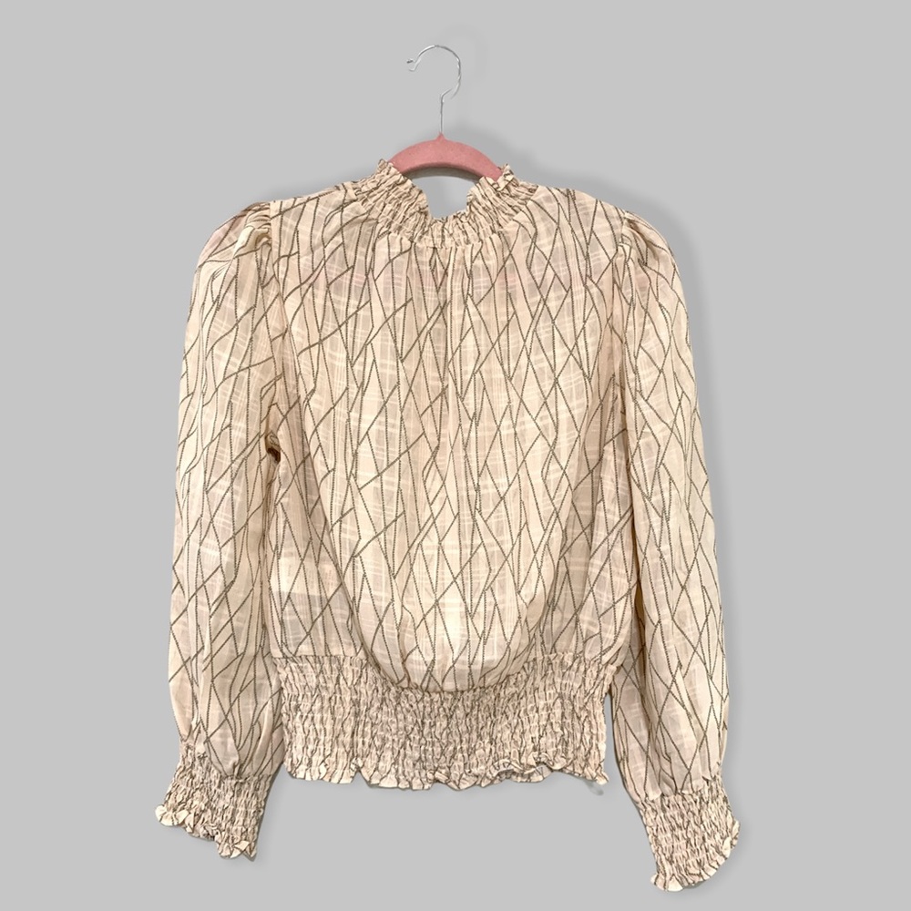High-Neck Sheer Blouse